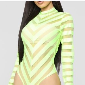 Neon bodysuit fashion nova